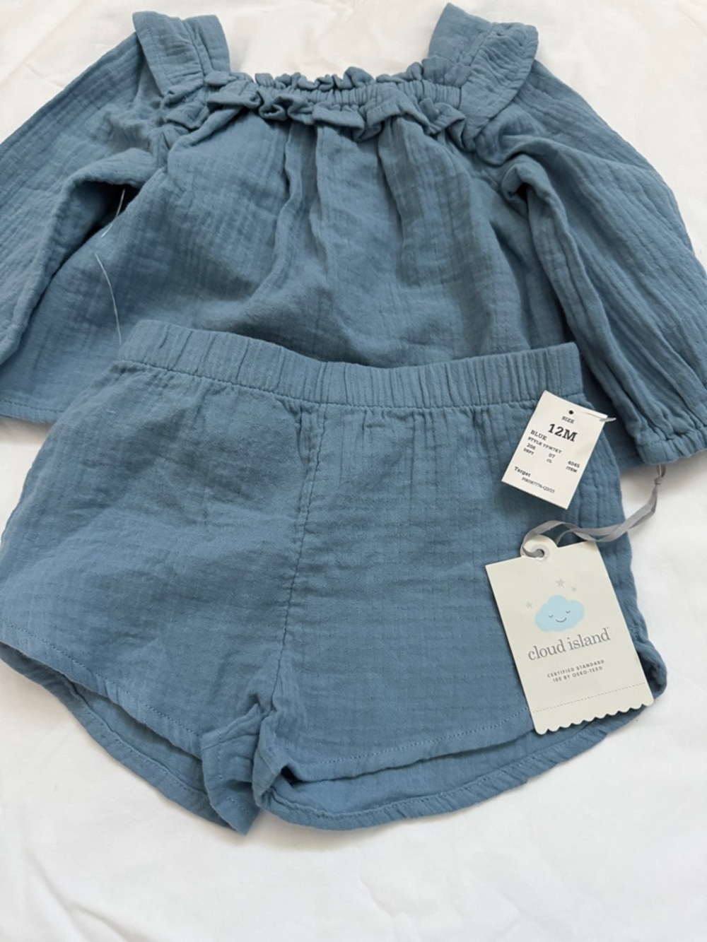 cloud island Dusty Blue Girls' Short Set